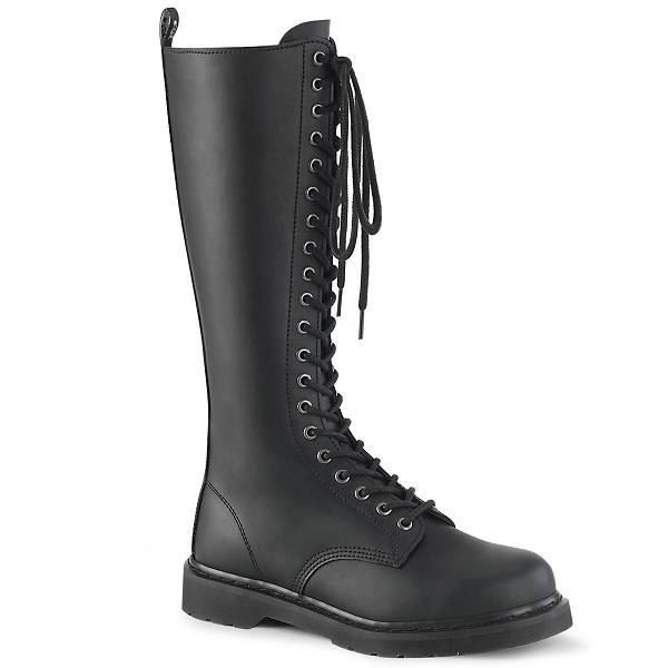 Demonia Men's Bolt-400 Knee High Boots - Black Vegan Leather D0126-89US Clearance